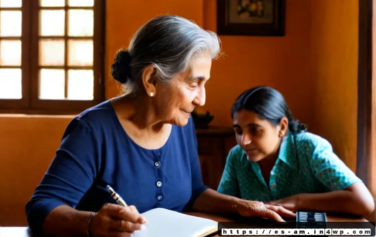 구술사 수집과 인구 통계적 변화 - Photorealistic documentary-style scene in a warmly lit Spanish-speaking Latin American home, an elde...